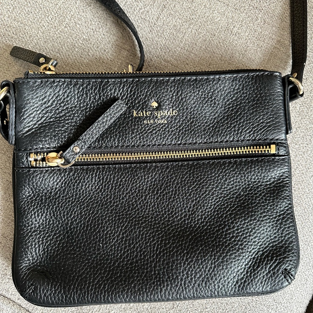 Black Kate Spade Crossbody Leather Purse